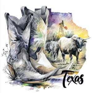 Aquarelle USA État Clipart JPG Art numérique Texas Hawaï Alaska New York Illustration pour art mural cartes Scrapbooking projets artisanaux