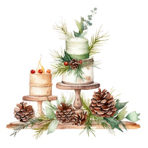 Weihnachtskerzen Clipart, 12 JPG, Aquarell Clipart, Weihnachtsclipart, digitales Papierhandwerk, Clipart zur Kartenherstellung, digitaler Download
