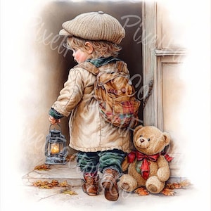 Victorian Boy Clipart Digital Download Vintage Kids Art Cute Little Boy Clipart For Scrapbooking Cards Decoration Invitations Stickers 12JPG
