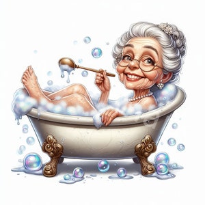 Funny old ladies clipart, 12 jpg, people clipart, modern granny clipart, women clipart, junk journal, digital paper crafts, digital download