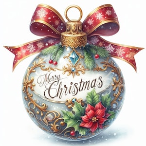 Frohe Weihnachtskugeln Clipart, 12 JPG, digitaler Download, Kartenherstellung, Weihnachtsdekoration, Scrapbook, Weihnachtsgrafiken, Junk Journal