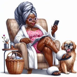 Funny Older Black Ladies Clipart, 12 JPG, People Clipart, Black Grandma, Black Woman, Junk Journal, Digital Paper Craft, Digital Download