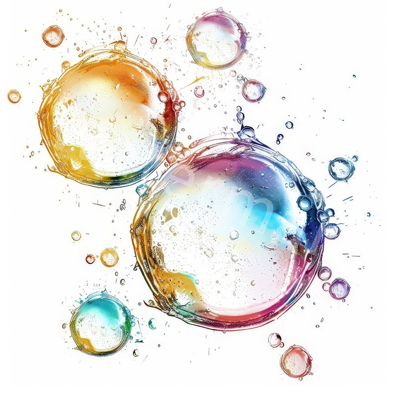Watercolor Bubbles Clipart: Scrapbook & Planner Graphics (digital ...