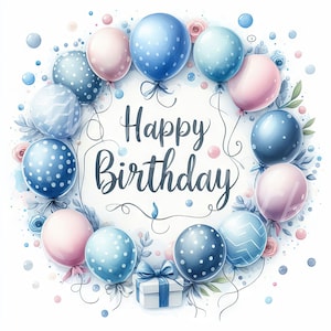 Clipart anniversaire, 12 JPG, téléchargement numérique, voeux d'anniversaire, carnet de notes, livre de souvenirs, journal indésirable, fichiers pour mug, art mural, publicité américaine
