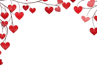 Valentine's Day Hearts Frame Clipart, 10 JPG, Digital Download, Digital Paper Craft, Frame Border Clipart, Card Making, Invitation Making
