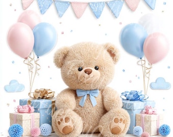 Baby Shower Teddy Bear Clipart Digital Download For Invitations Nursery Scrapbooking Decorations Collection 14JPG