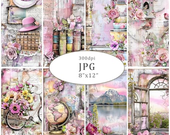 Vintage Journal Clipart Digital Download Junk Journal Ephemera Collage Scrapbooking Cards 20 JPG