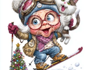 Funny Grandma Clipart Digital Download Vintage Lady Junk Journal Cards Scrapbooking Fun 12 JPG