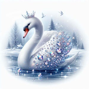 Clipart cigno 12 jpg Download digitale, animali stilizzati, artigianato di carta digitale, creazione di biglietti, inviti, diario di spazzatura, libro dei ricordi, album di ritagli