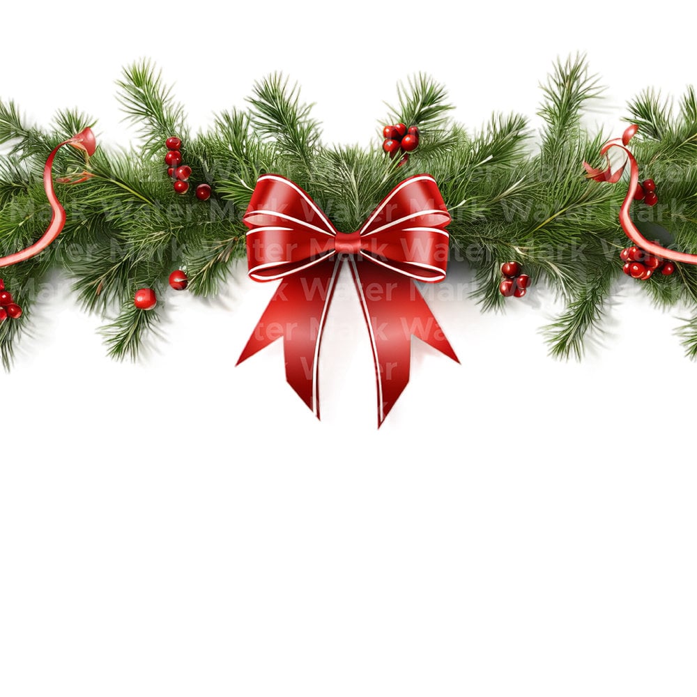 Watercolor Christmas Borders Clipart: Garland \u0026 Card Making (digital  Download) - Etsy, image size:1000x1000