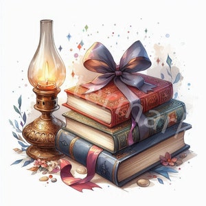Bücher Clipart, 12 jpg, digitaler Download, Bücherstapel, digitales Papierhandwerk, Kartenherstellung, Einladungen, Junk Journal, Erinnerungsbuch, kommerzielle Nutzung