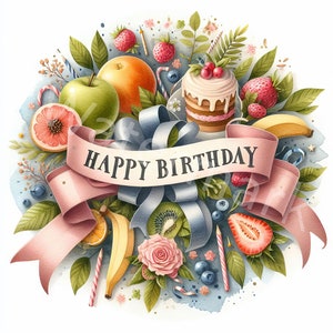 Geburtstag Clipart, 11 JPG, Digitaler Download, Geburtstagswünsche, Notizbuch, Erinnerungsbuch, Junk Journal, Dateien für Becher, Wandkunst, Kommerziell
