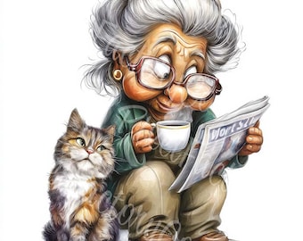 鉄、招きおばあちゃん。♪(๑ᴖ◡ᴖ๑)♪ 面白いおばあちゃんのクリップアートバンドル：気まぐれな JPG 画像