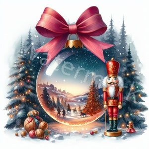Clipart de enfeites de natal, 12 JPG, download digital, clipart de quebra-nozes, presentes de natal, álbuns de recortes, artesanato em papel, fabricação de cartões, diário de lixo