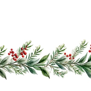 Kerst grenst aquarel clipart, 12 JPG, digitale papier ambachten, maretak grens clipart, kaarten maken clipart, digitale download, afbeeldingen