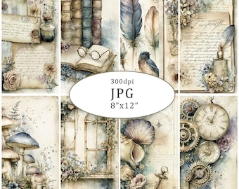 Vintage Artifact Junk Journal Pages Digital Download Ephemera Papers For Scrapbooking Collage Printing 20JPG