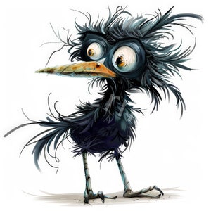Eigenzinnige vogels clipart, 12 jpg, digitale download, kinderillustraties, digitale papierkunst, kaarten maken, album, geheugenboek, kunst aan de muur