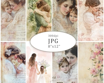 Mother Day Vintage Clipart Digital Download For Cards Scrapbooks Junk Journal Set 20JPG