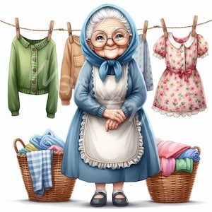 Funny Old Ladies Clipart, 12 JPG, People Clipart, Merry Grandma Clipart, Women Clipart, Junk Journal, Digital Paper Craft, Digital Download