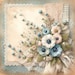 Blue Floral Calico Paper: Vintage Scrapbook Clipart (digital Download ...