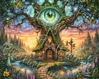 Mystical Enchanted Forest Fantasy Junk Journal Clipart Magical Woodland Digital Download Illustrations 12 JPG