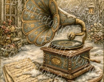 Vintage Winter Clipart Victorian Antique Objects Fantasy Illustrations Junk Journal Digital Download 16 JPG