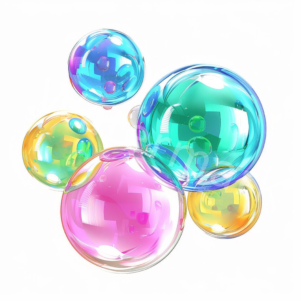 Watercolor Bubbles Clipart: Scrapbook & Planner Graphics (digital ...