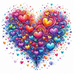 Imágenes prediseñadas del corazón del día de San Valentín, 12 jpg, pareja enamorada, descarga digital, imágenes prediseñadas de acuarela, imágenes prediseñadas de tarjetas, artesanías de papel digital, uso comercial