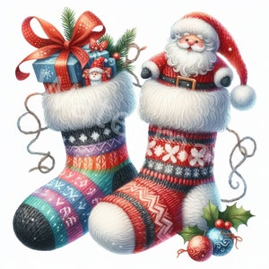 Weihnachtssocken Clipart, 12 JPG, Digital Download, Karte, Weihnachtsdekoration, Weihnachtsgeschenk, Scrapbooking, Junk Journal, Papierhandwerk