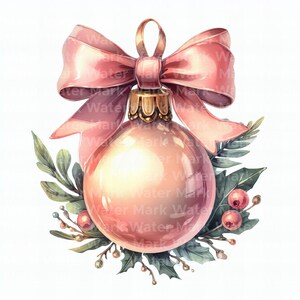 Clipart di palline dell'albero di Natale, 12 JPG, clipart acquerello, clipart per la creazione di cartoline, clipart decorazioni natalizie, download digitale, commerciale