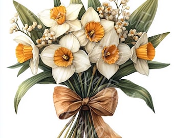 Spring Flower Bouquet Clipart Watercolor Floral Scrapbooking Cards Junk Journal Digital Download 12JPG