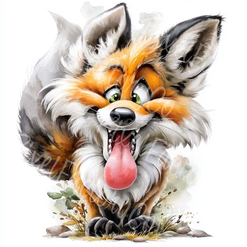Funny Fox Clipart: Cartoon Woodland Animal Art (digital Download) - Etsy