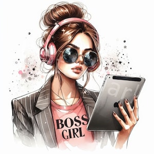 Boss ragazza clipart 12 jpg persone clipart ragazze moderne clipart capo donna spazzatura diario digitale mestieri di carta download digitale scrapbooking