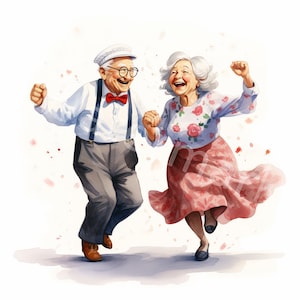 Imágenes prediseñadas de abuela y abuelo, 12 archivos jpg, descarga digital, álbumes de recortes, diarios basura, manualidades digitales con papel, planificadores digitales, uso comercial