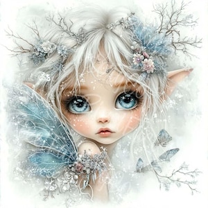 Fee Mädchen Clipart Kawaii Fantasy Kunst Digital Download Cute Elf Illustration Scrapbooking Karte machen Journal Grafiken 12 JPG Bundle