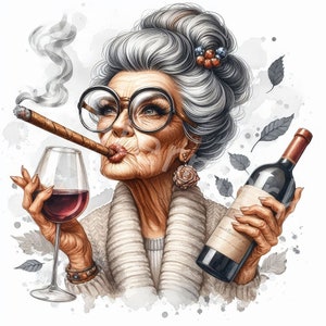 Ancianas modernas clipart 12 jpg personas clipart abuela con cigarro clipart mujeres clipart diario basura artesanías de papel digital descarga digital