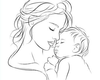 Mothers Day Clipart Digital Download Mother And Baby Love Junk Journal Cards 10 JPG