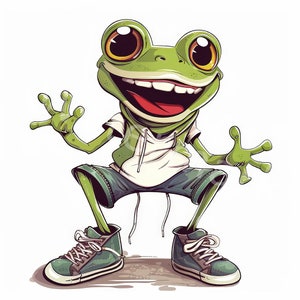Clipart drôle de grenouille 12 JPG téléchargement numérique animaux Clipart graphiques pour enfants artisanat en papier numérique fabrication de cartes Junk Journal Scrapbooking