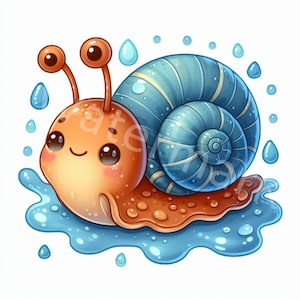 Clipart escargot aquarelle, 12 jpg, téléchargement numérique, illustrations pour enfants, créations numériques en papier, fabrication de cartes, albums de coupures, livre de souvenirs