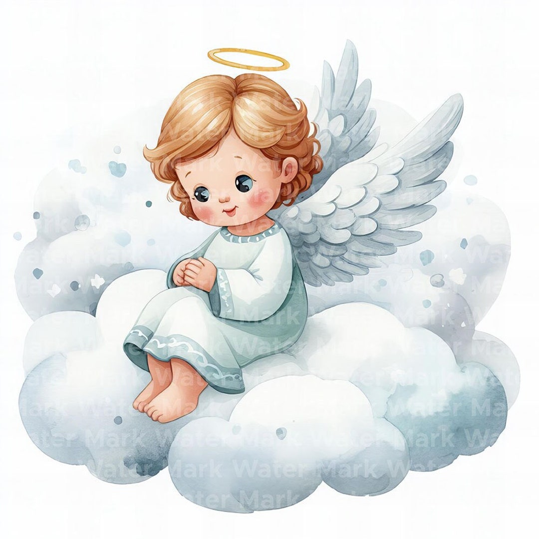 Christmas Angel Clipart, 12 Jpg, Watercolor Clipart, Digital Paper