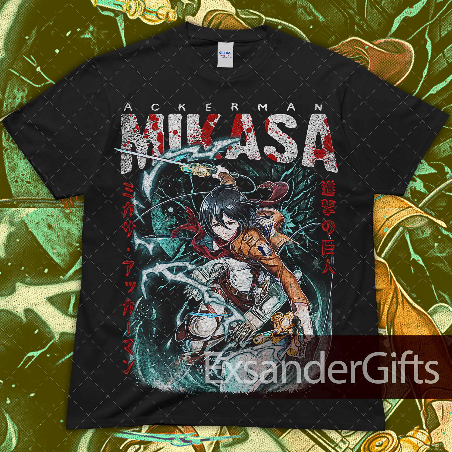 Maglietta Anime Attack On Titan - Oversize, Stampa Fronte-Retro, Polycotton, Unisex, Maniche Corte - Foto 2