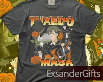 Vintage Tuxedo Mask T-Shirt, Anime Fan Art Graphic Unisex ID