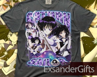 Vintage Saturn T-Shirt, Anime Fan Art Graphic Unisex RZ