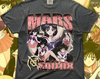 Vintage Mars T-Shirt, Anime Fan Art Graphic Unisex RZ