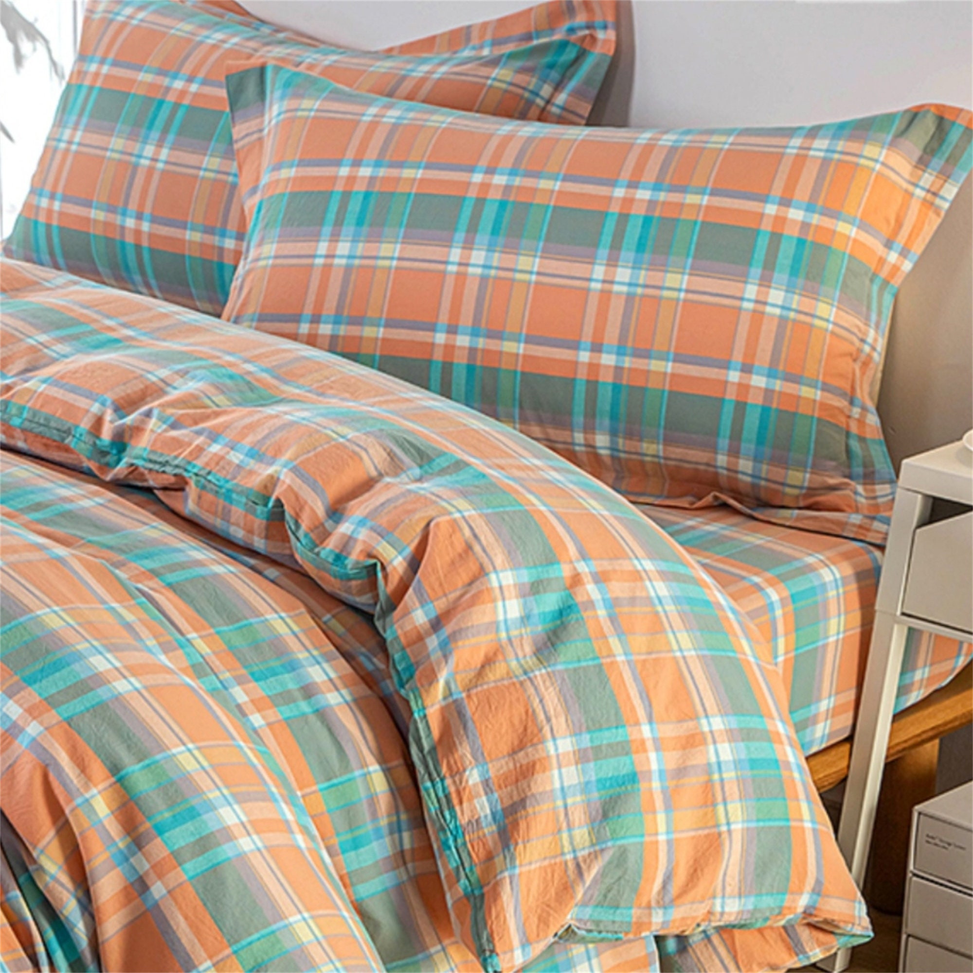 Blue Gingham Duvet Cover for Boys and Girls100 Cotton Quilt Etsy