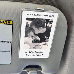 Personalized Photo Car Decoration, Father&#39;s Day Gifts, Drive safe I Love You, Photo Car Visor Clip, Polaroid Photo For Car, Gifts For Dad.