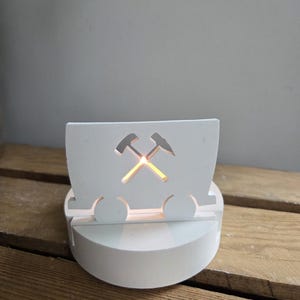 Ruhrpott Teelichthalter Lore – Keramik Teelichthalter Ruhrgebiet Geschenk – Lore Geschenk – Wohnaccessoire schwarz/weiß
