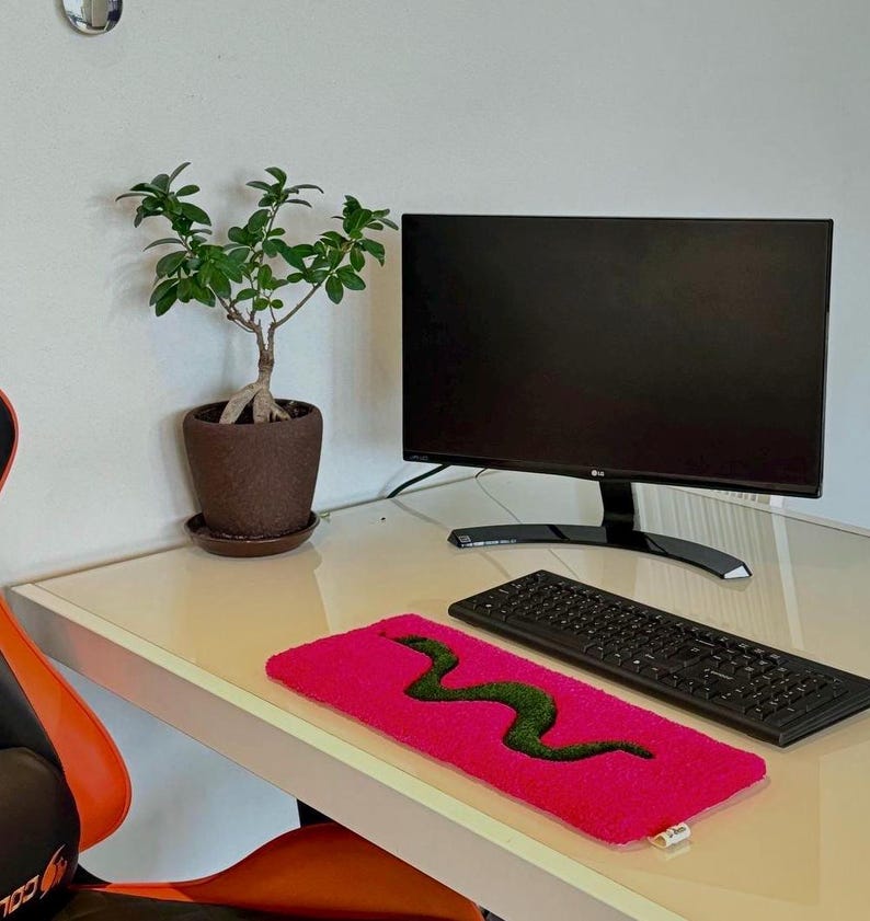 Handmade Tufted Snake Desk Mat – Keyboard Rug - Etsy