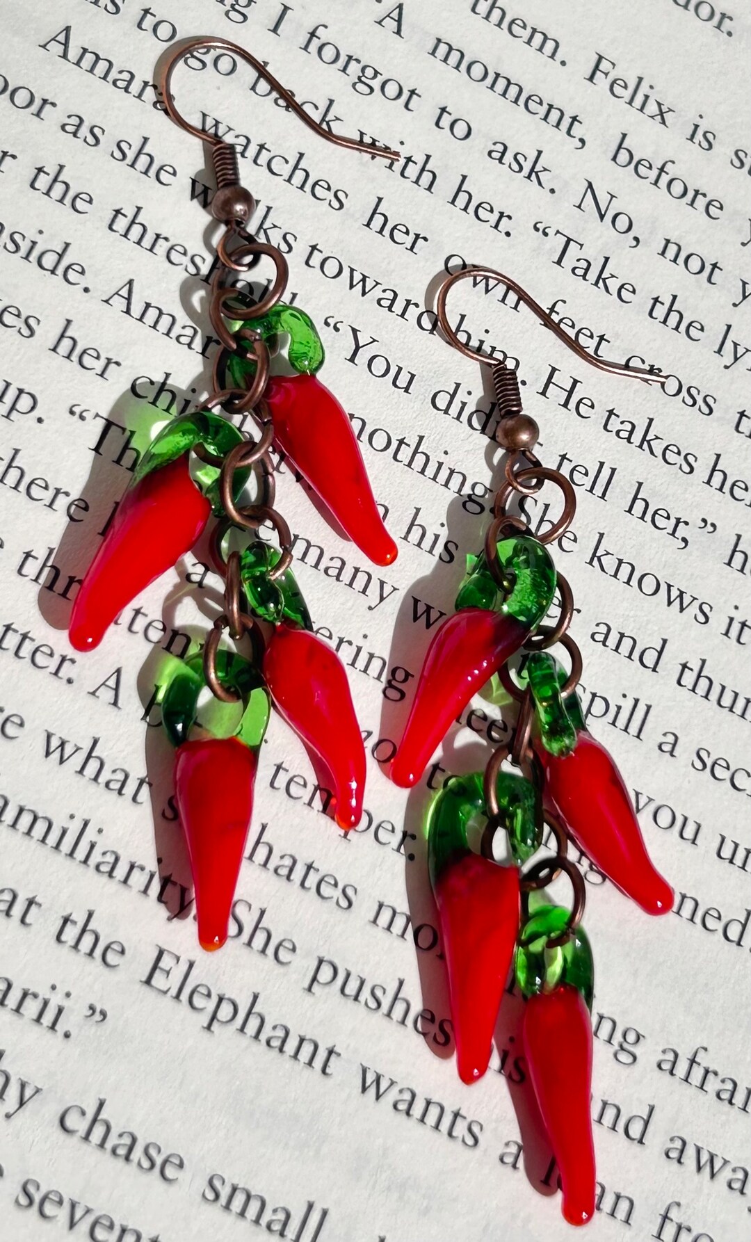 Red - Quirklets Handpainted Clay Chili Pepper Earrings 53
