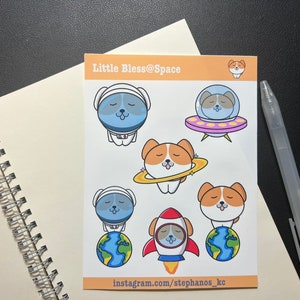 Space Dog &quot;Little Bless&quot; Sticker/ Vinyl Sticker/ Hunde Sticker/ Journal Sticker/ Scrapbooking/ Skizzenbuch Sticker/ Laptop Sticker